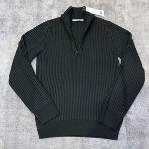 Vince quarter zip wool ribbed sweater
